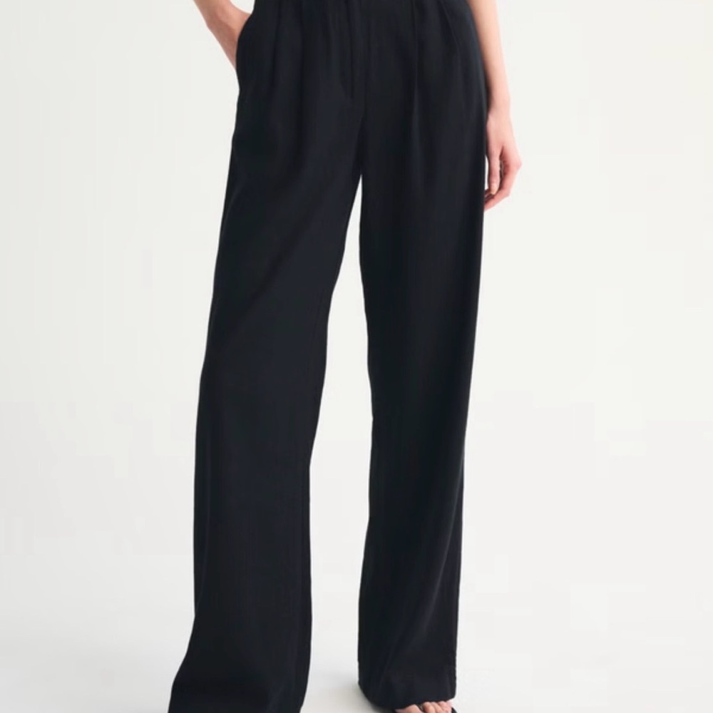 Black Linen Sloane Tailored Pants
